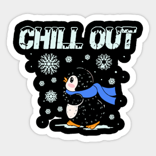 Chill Out Penguin Sticker